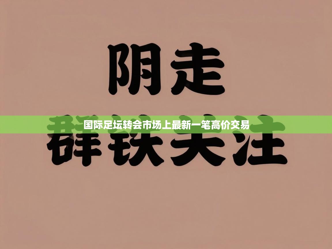 国际足坛转会市场上最新一笔高价交易  第2张